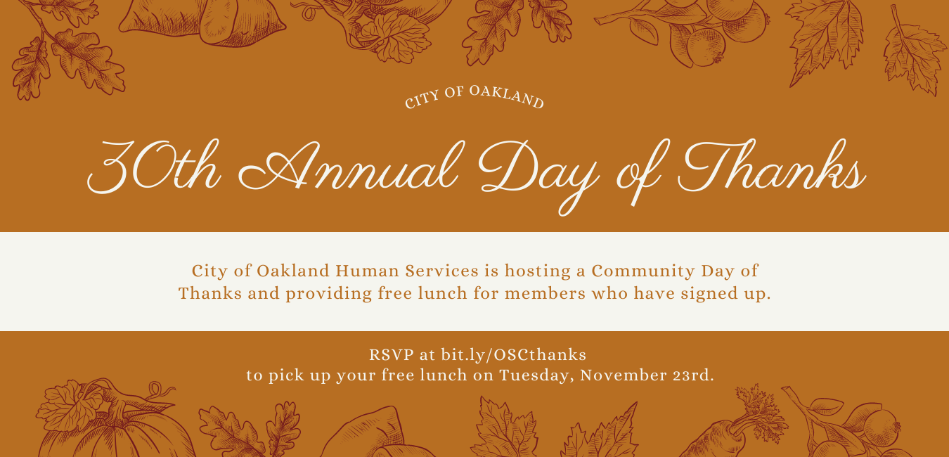 City of Oakland's 30th Annual Community Day of Thanks Lunch Image