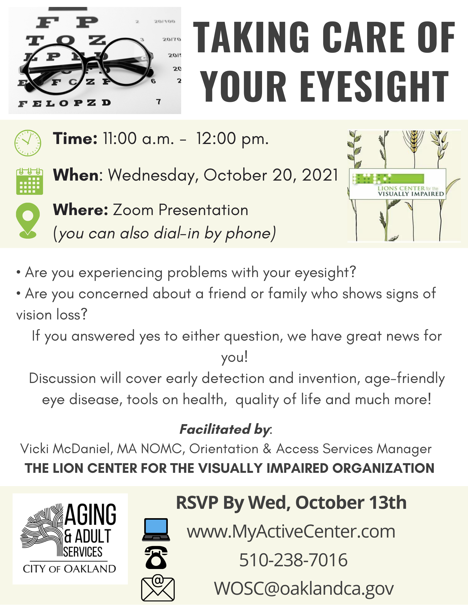 Taking Care of Your Eyesight Presentation Image