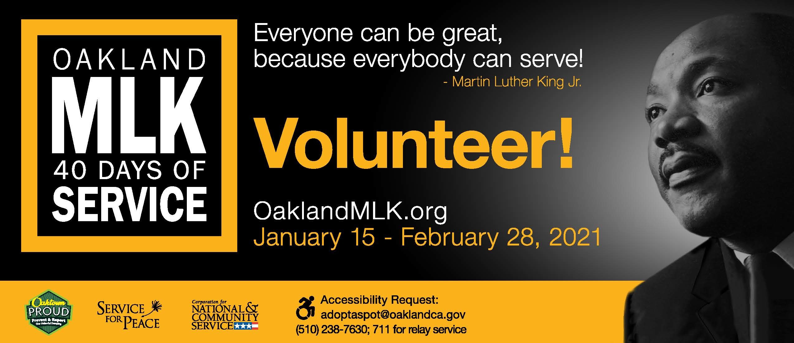 City of Oakland | MLK 40 Days of Service - January 15 to ...